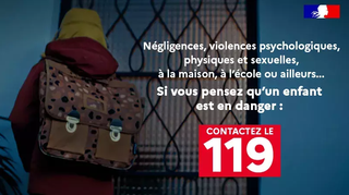 Copie d'écran campagne de lutte contre les violences faites aux enfants 119