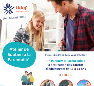 Visuel du flyer de notre parcours "parent-ado" à Tours