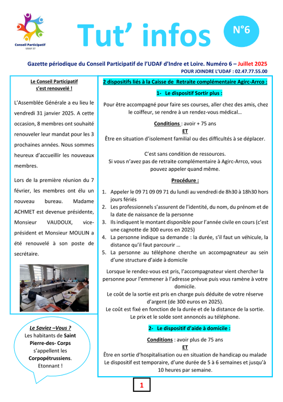Couverture magazine tut'infos du mois de juillet 2025