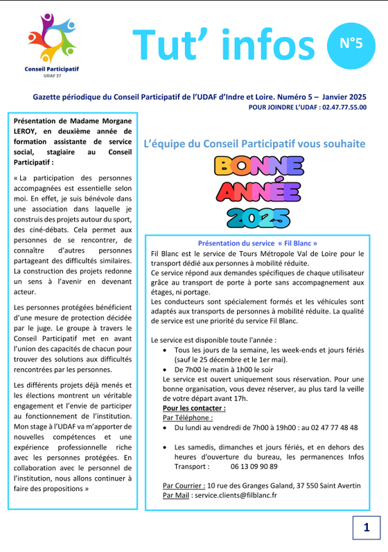 Couverture magazine tut'infos du mois de janvier 2025